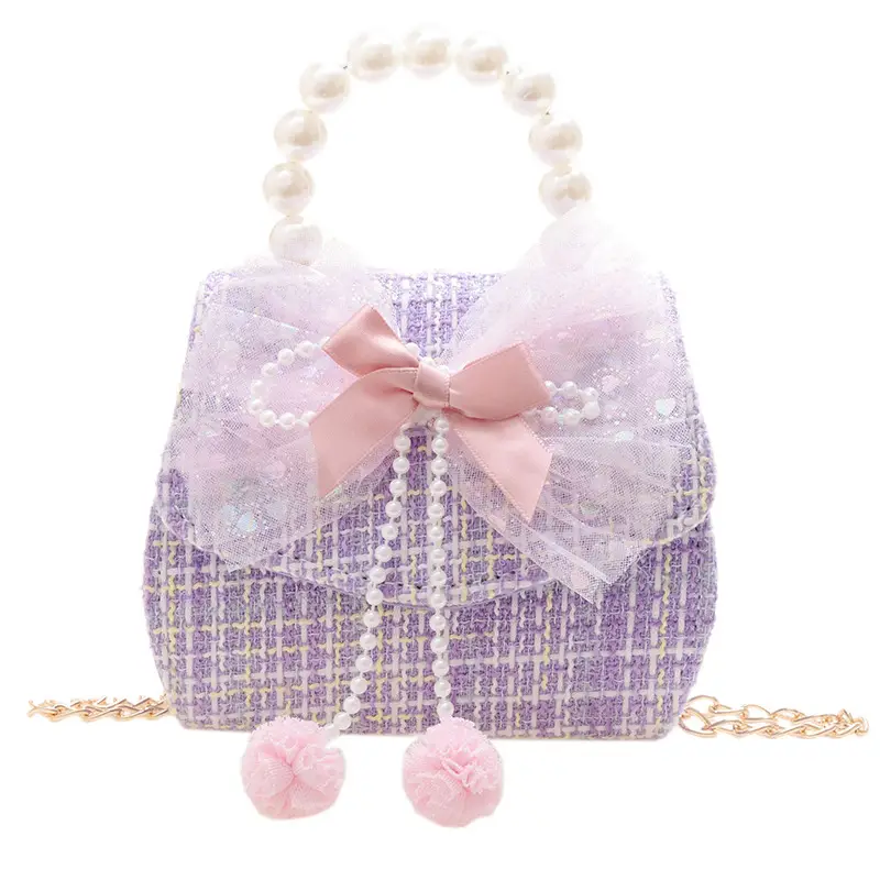 Little Princess Crossbody Bag with Pearl Chain - Image 11