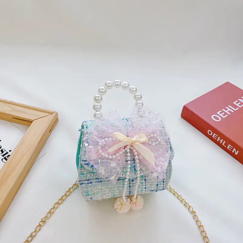 Little Princess Crossbody Bag with Pearl Chain - Image 4