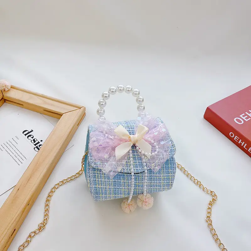 Little Princess Crossbody Bag with Pearl Chain - Image 5