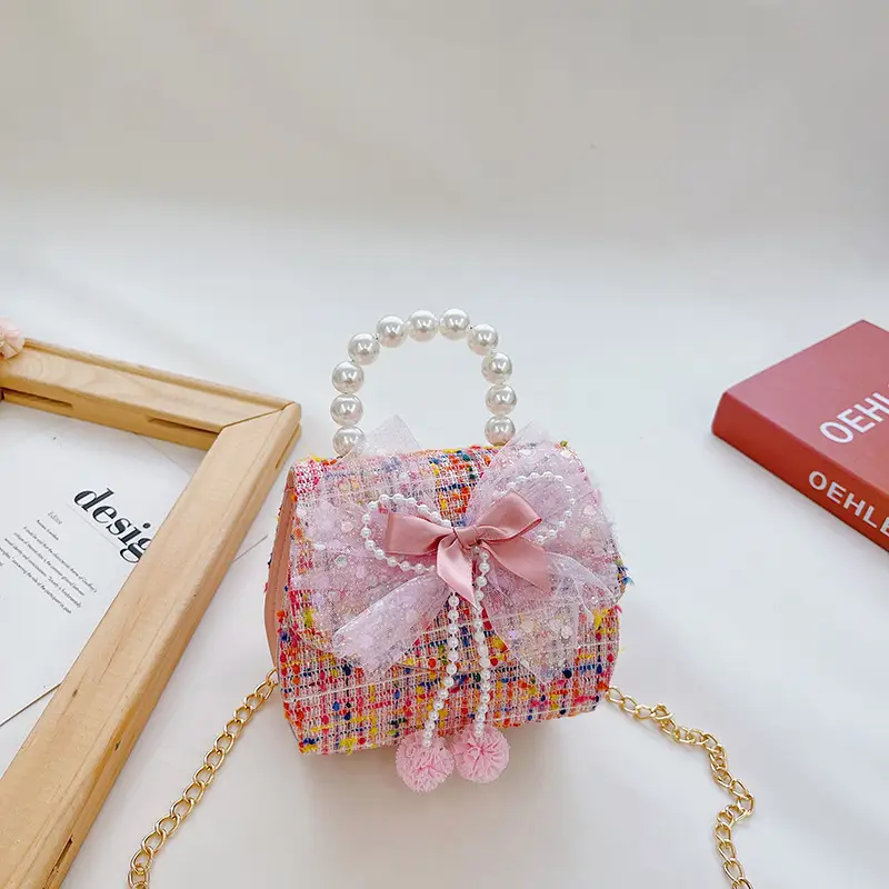 Little Princess Crossbody Bag with Pearl Chain - Image 6