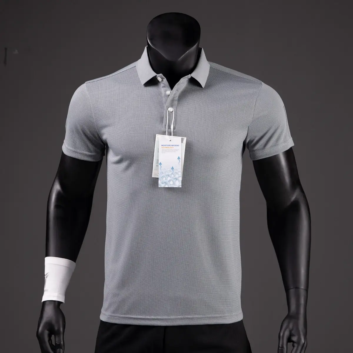 Red Polo Shirt with Custom Logo, Sweat-Wicking, Quick-Drying