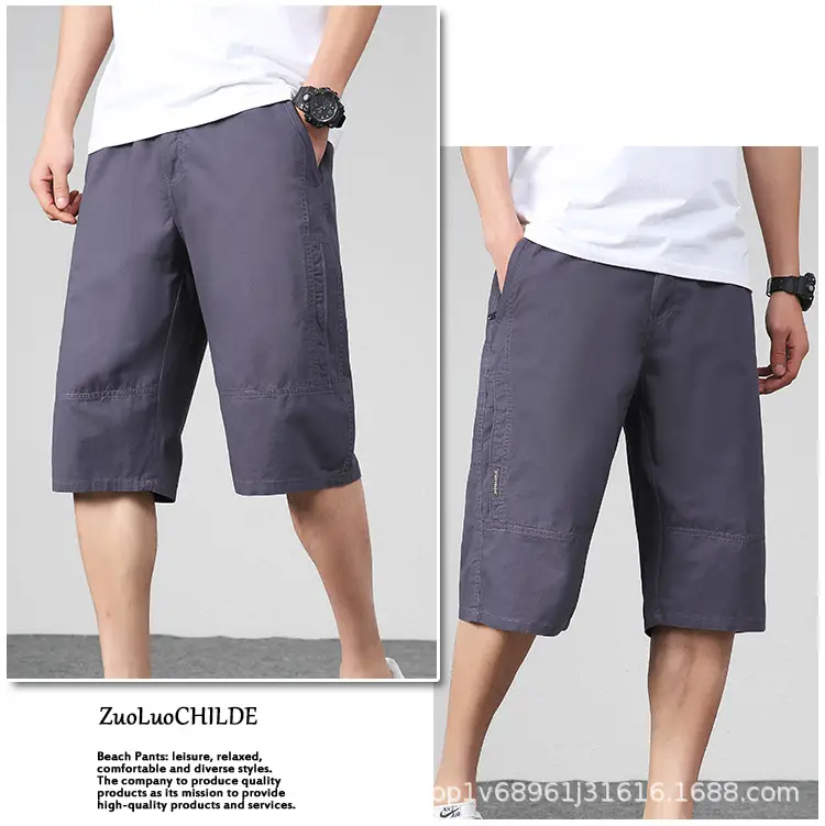 Zoro Men Cotton Cropped Shorts Medium Straight Leg — feature 10