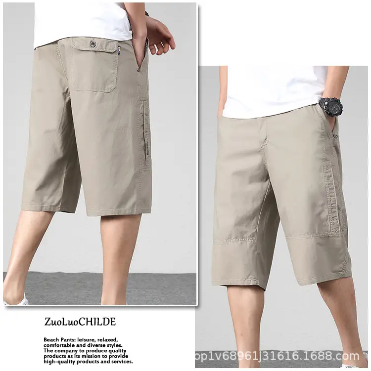 Zoro Men Cotton Cropped Shorts Medium Straight Leg — feature 11