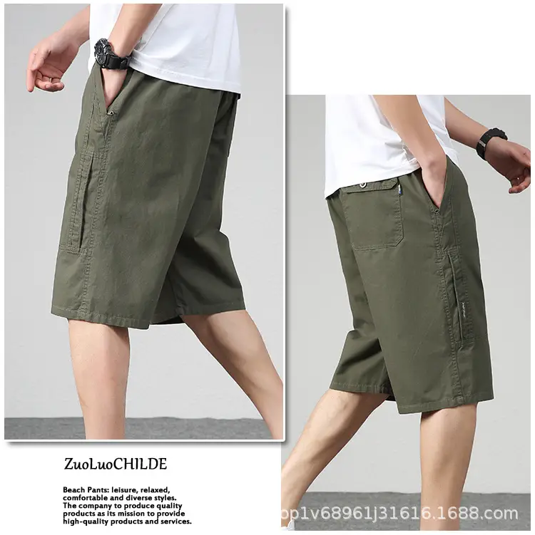 Zoro Men Cotton Cropped Shorts Medium Straight Leg — feature 6