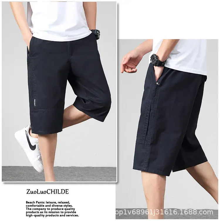 Zoro Men Cotton Cropped Shorts Medium Straight Leg — feature 8
