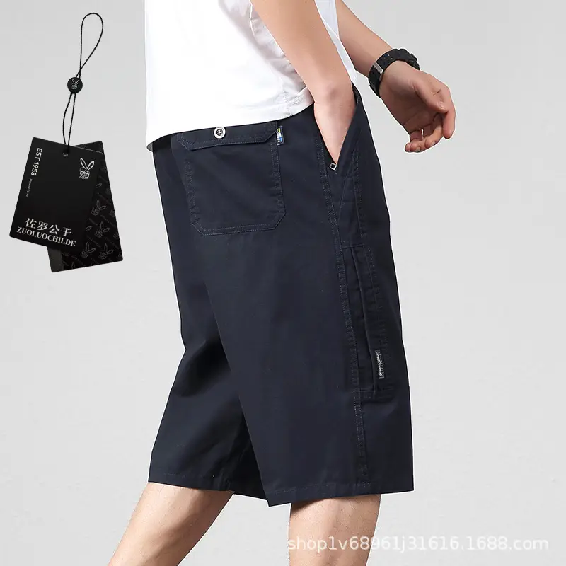 Zoro Men Cotton Cropped Shorts Medium Straight Leg - Image 5