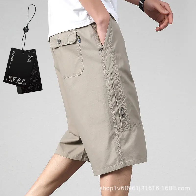 Zoro Men Cotton Cropped Shorts Medium Straight Leg - Image 8
