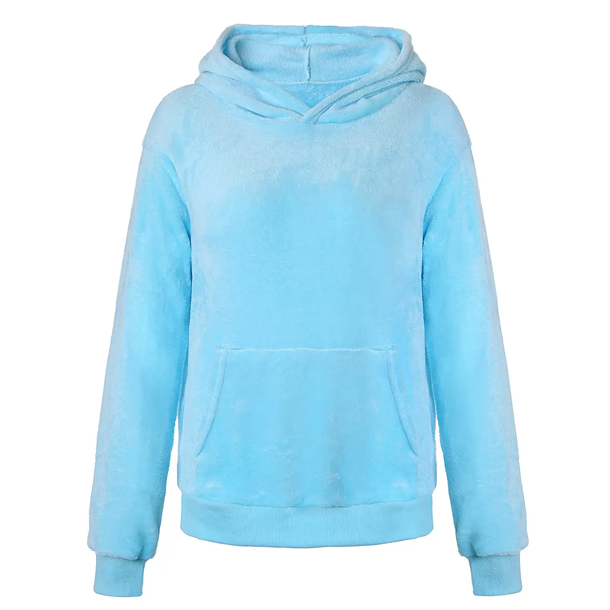 Pink Fleece Hooded Plus Size Women's Top Coat — feature 2