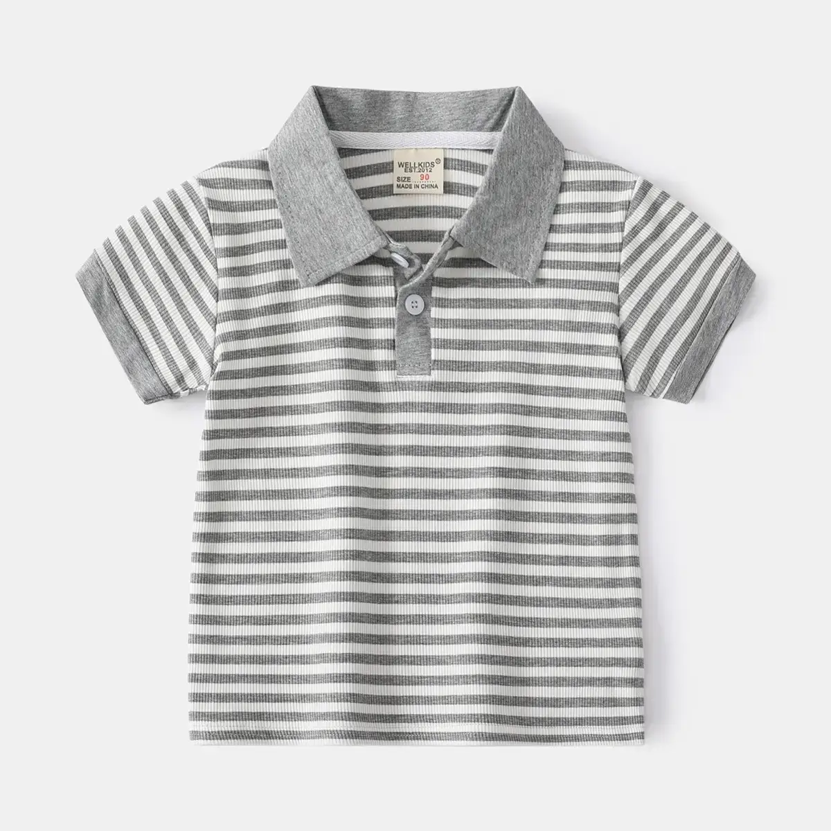 Boys Striped Cotton Polo Shirt 2023 Summer - Image 2