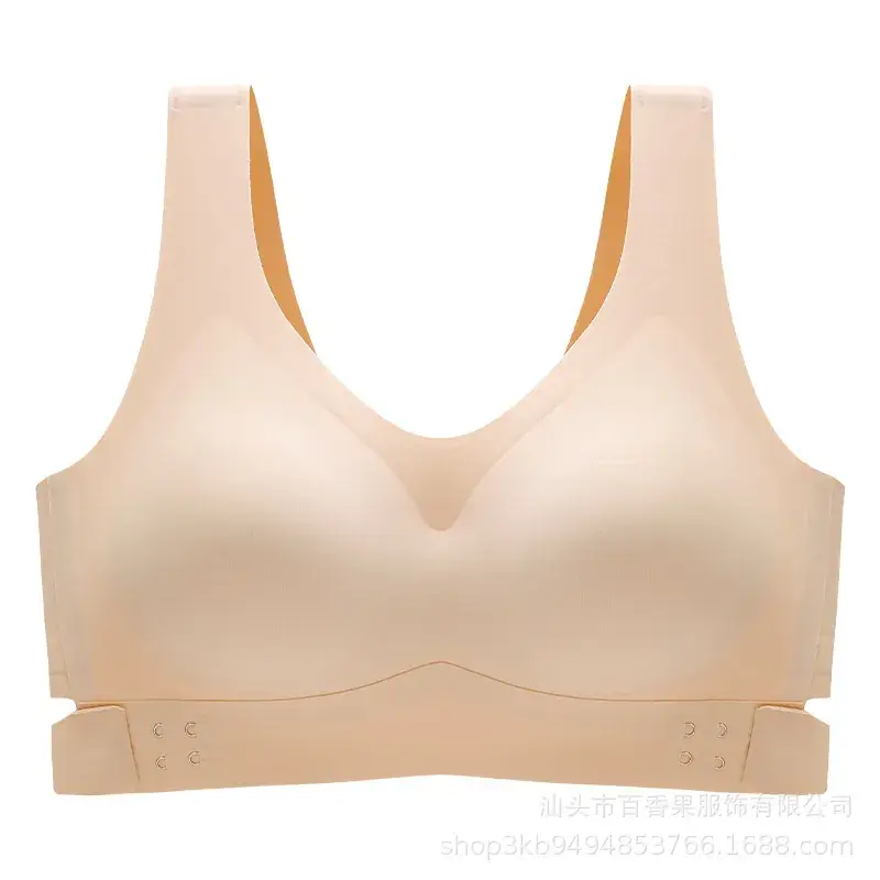 Tea Polyphenol Cross Side Buckle Push Up Bra No Steel Ring - Image 9