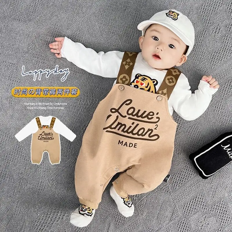 Baby Overalls Set Korean Style Spring Autumn Cute Cotton - Image 5