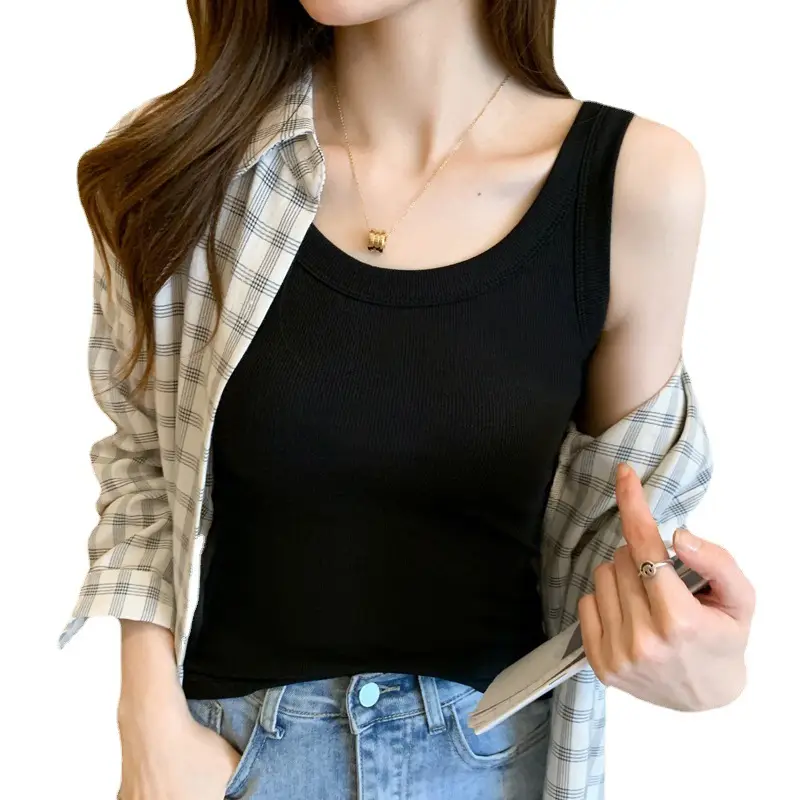 2025 Summer Camisole Women's Light Blue Slim Fit