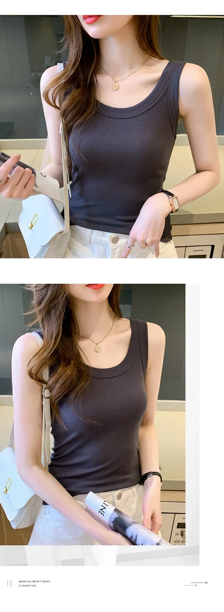 2025 Summer Camisole Women's Light Blue Slim Fit — feature 10