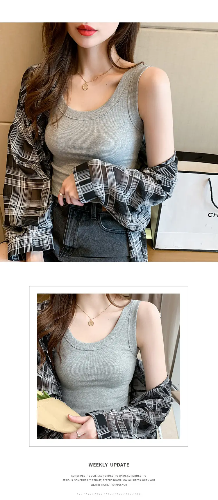 2025 Summer Camisole Women's Light Blue Slim Fit — feature 11