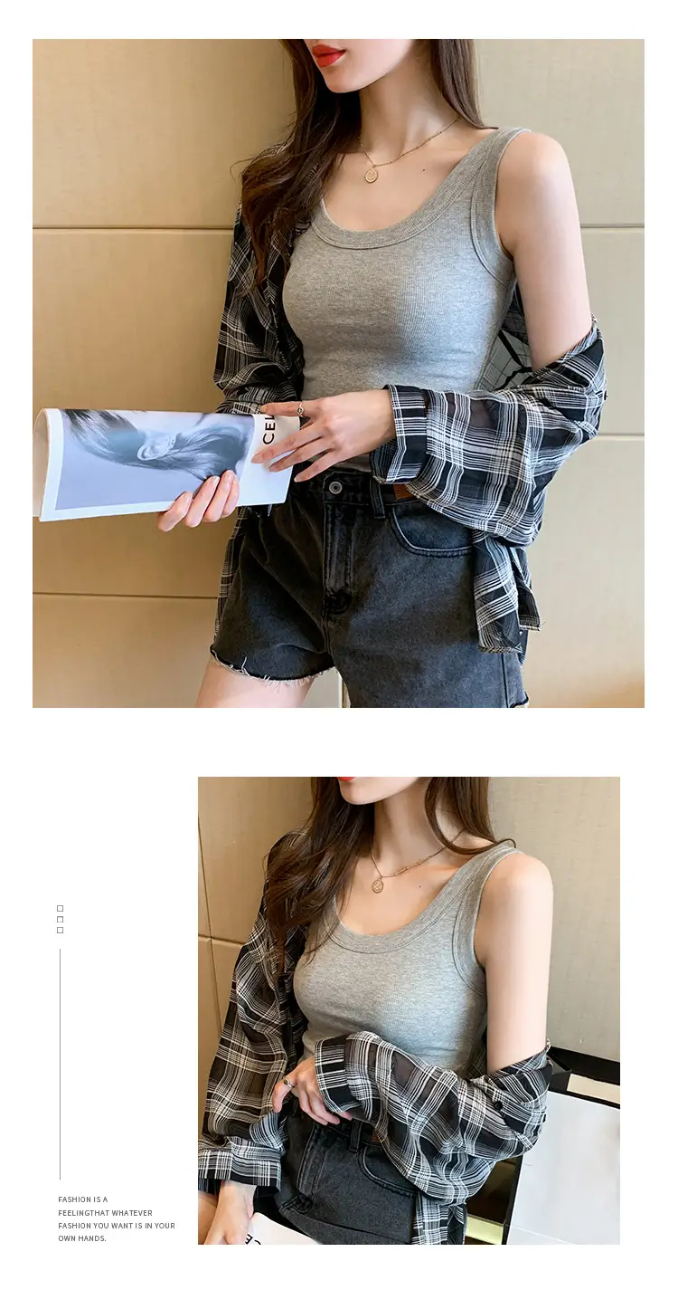 2025 Summer Camisole Women's Light Blue Slim Fit — feature 12