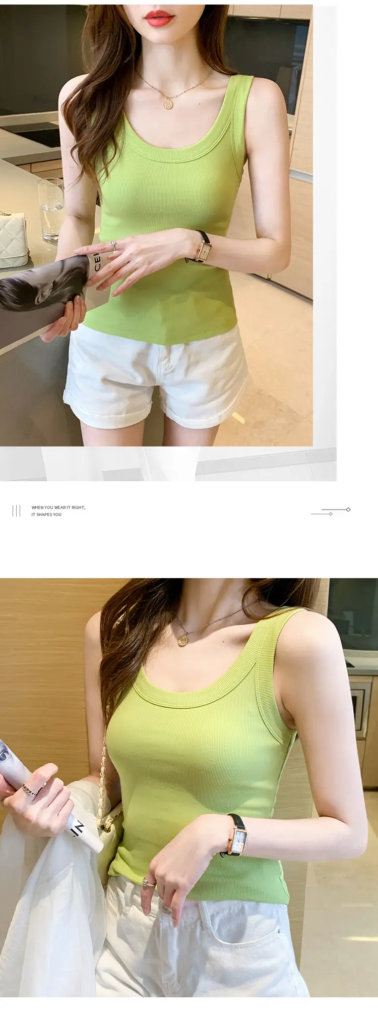 2025 Summer Camisole Women's Light Blue Slim Fit — feature 13