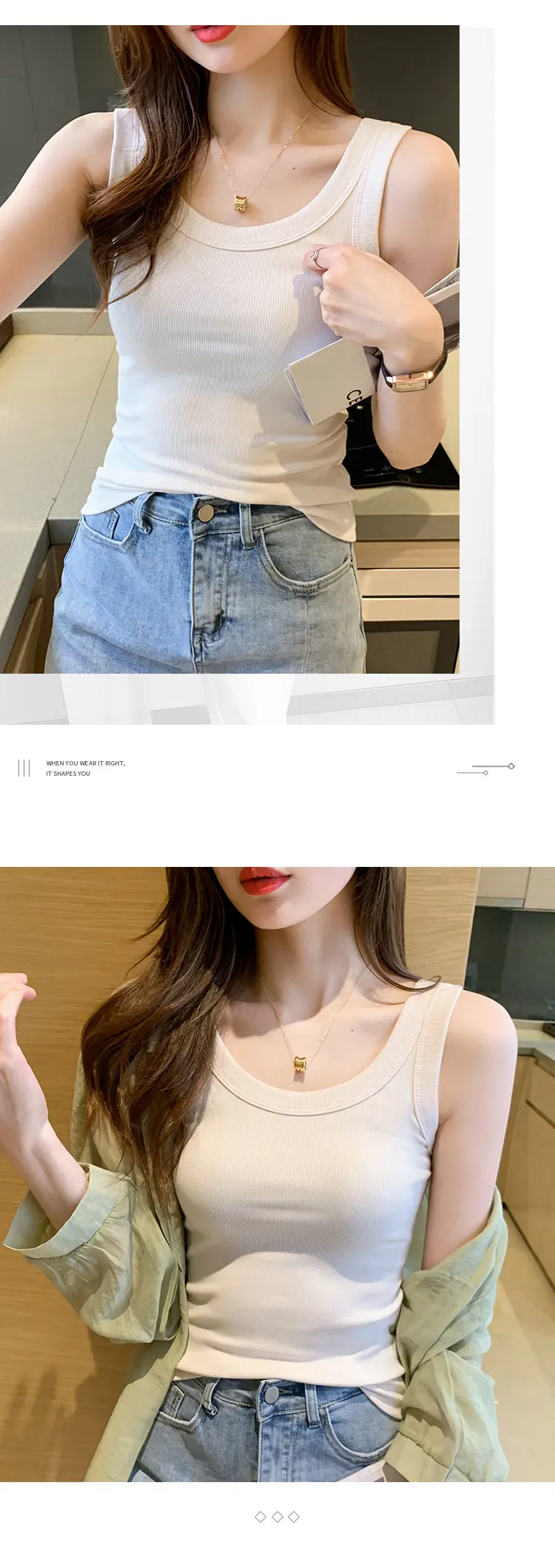2025 Summer Camisole Women's Light Blue Slim Fit — feature 7