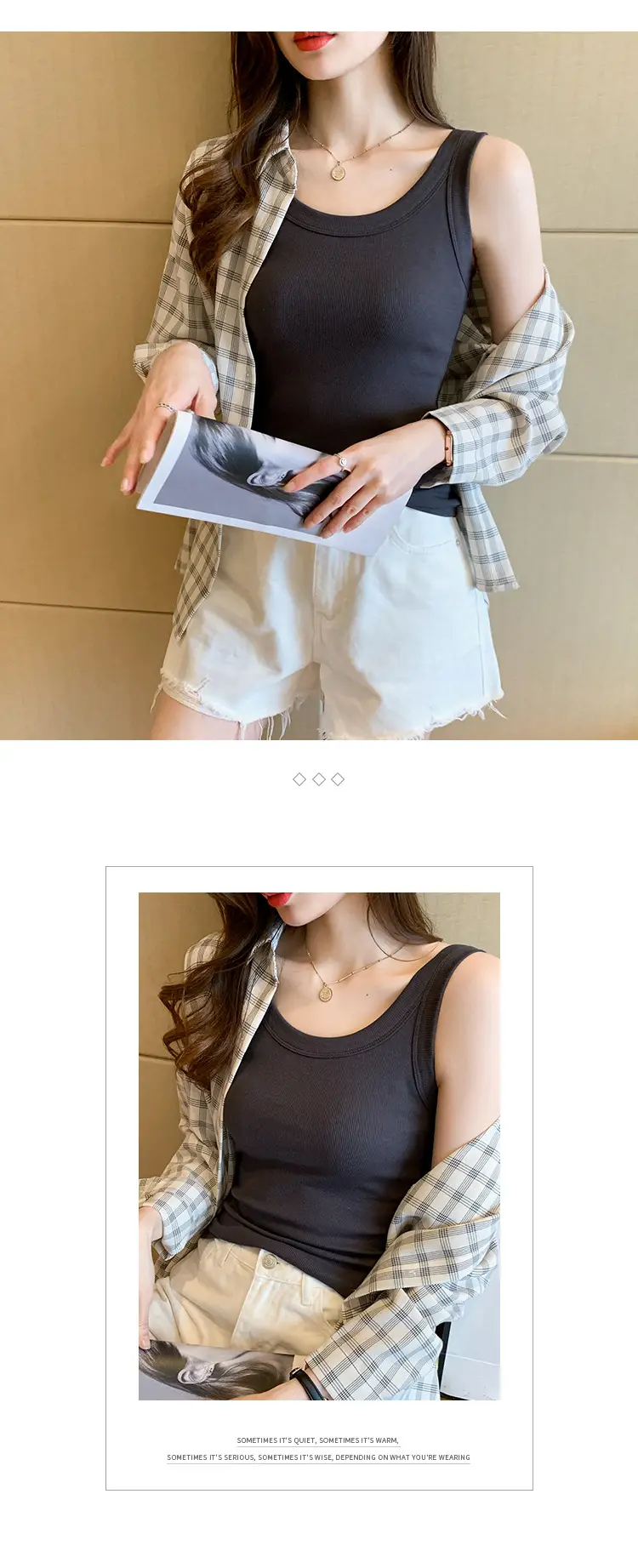 2025 Summer Camisole Women's Light Blue Slim Fit — feature 9