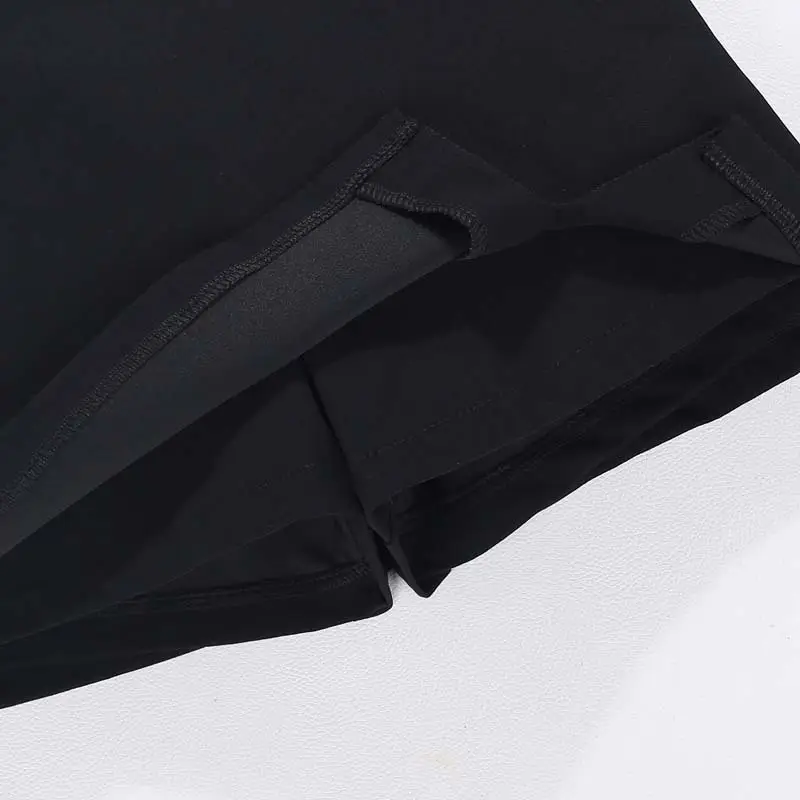 Black V-Neck Asymmetrical Shorts for Women - Image 4