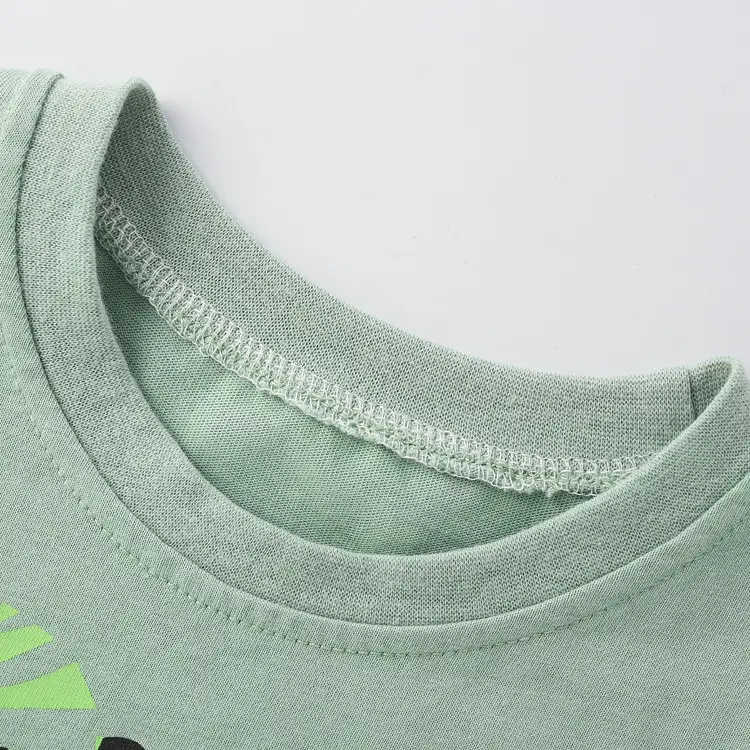 Kids T-Shirt Pure Cotton Mint Green Short Sleeve - Image 2