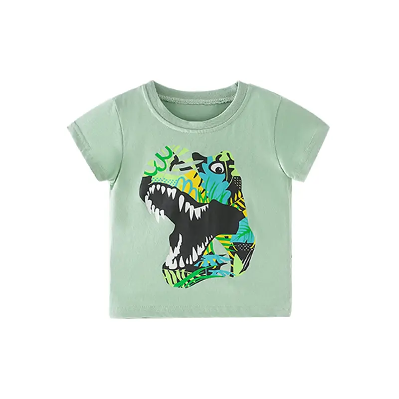 Kids T-Shirt Pure Cotton Mint Green Short Sleeve - Image 5