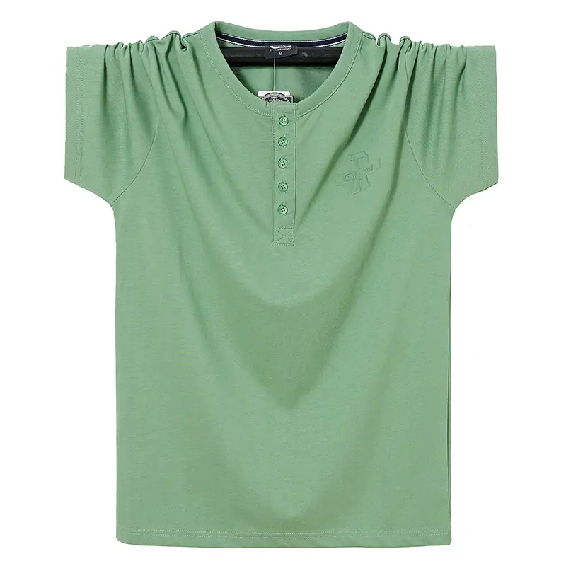 Men Blue Open Button T-Shirt Korean Style Slim Fit - Image 5
