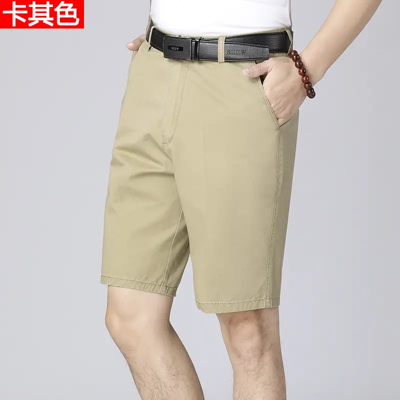Middle-Aged Men's Grey Cotton Shorts 5-Point - Image 2
