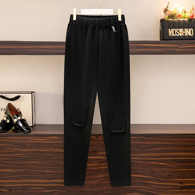 Plus Size Women's Leggings Knee Elasticity High Waist Slim Fit - Image 4