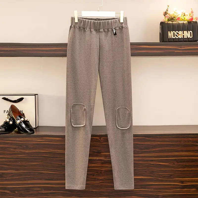 Plus Size Women's Leggings Knee Elasticity High Waist Slim Fit - Image 2