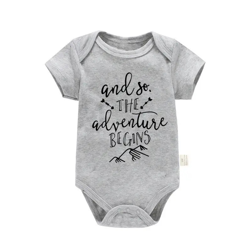 Pure Cotton Baby Crawling Suit Blue Short Sleeve