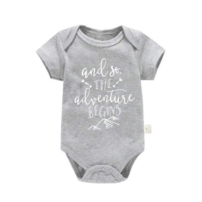Pure Cotton Baby Crawling Suit Blue Short Sleeve