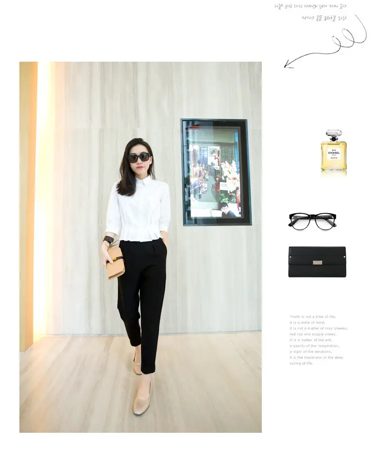Women Black Slim Fit Ankle Pants Summer Casual Wear — feature 6