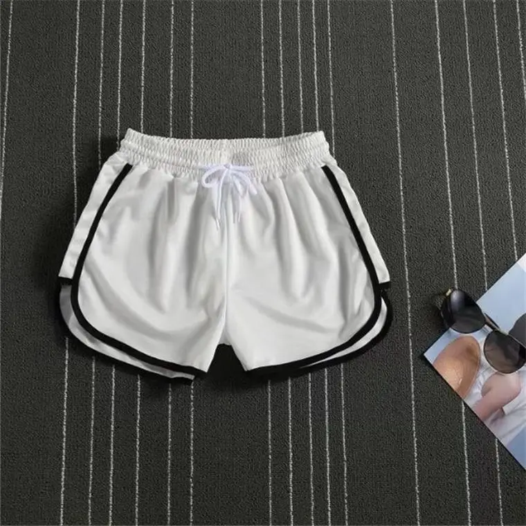 Men's White Black Striped Sports Shorts Large - Image 5