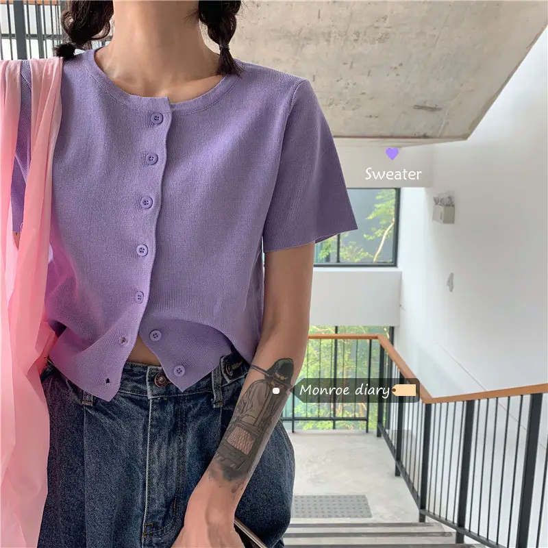 Women Slim Fit Blue Knitted Short Top 2025 - Image 9