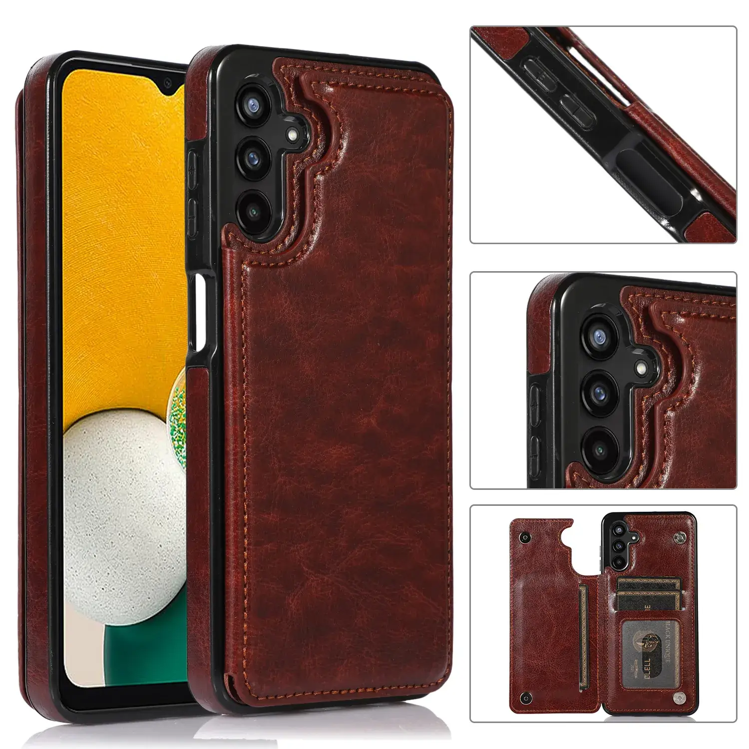 Samsung A13 Creative Leather Phone Case Rose Gold