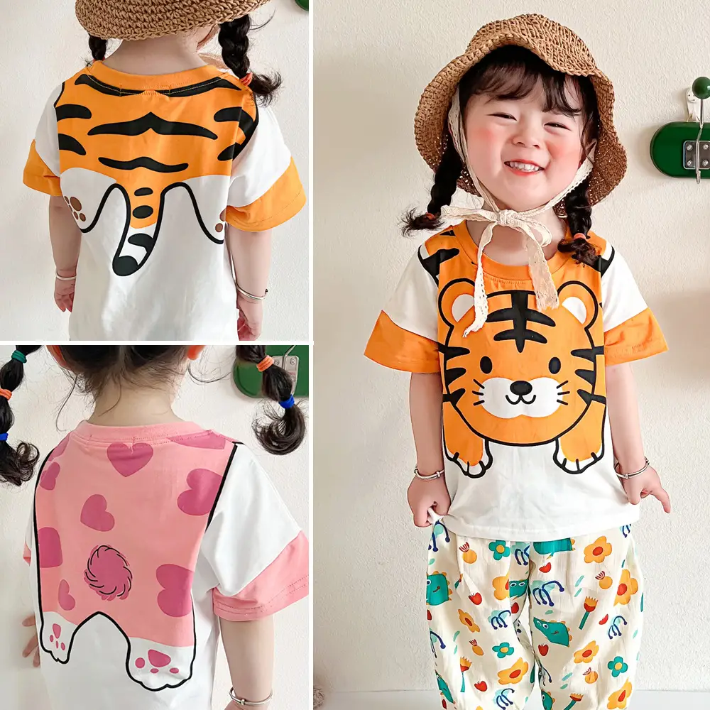 Tiger Print Cotton T-Shirt for Boys Summer