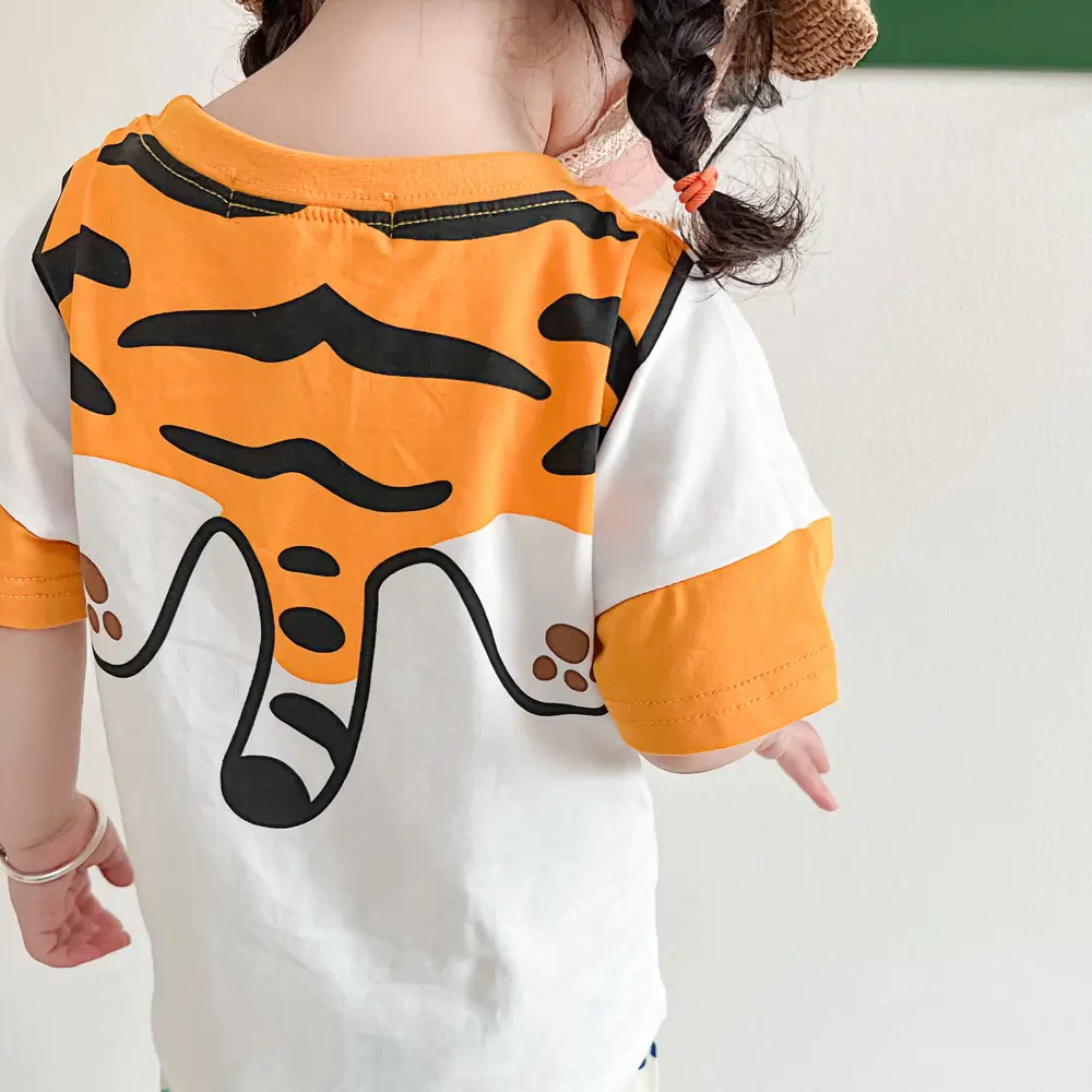 Tiger Print Cotton T-Shirt for Boys Summer