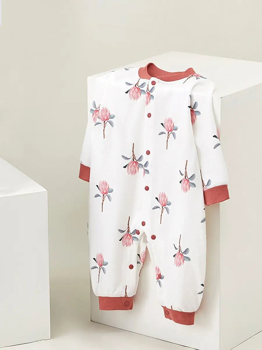 Newborn Pure Cotton Floral Pajamas Spring Summer - Image 9
