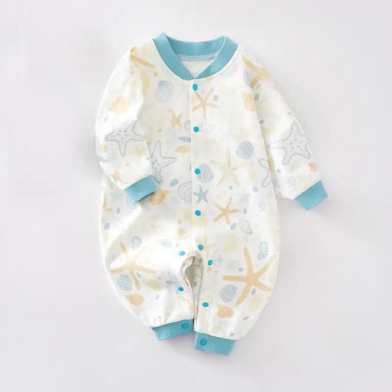 Newborn Pure Cotton Floral Pajamas Spring Summer - Image 4
