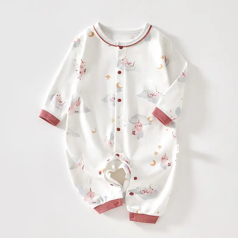 Newborn Pure Cotton Floral Pajamas Spring Summer - Image 5