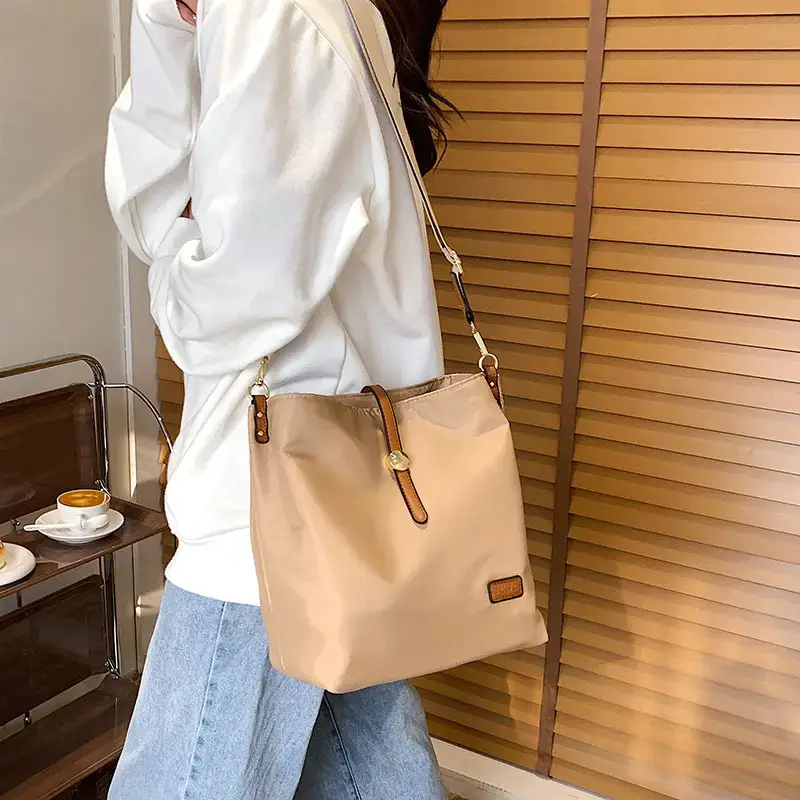 Korean Style Crossbody Bag Cream Nylon 2025 - Image 6