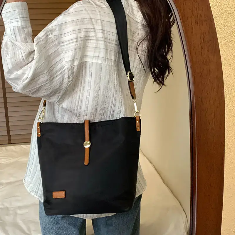 Korean Style Crossbody Bag Cream Nylon 2025 - Image 8