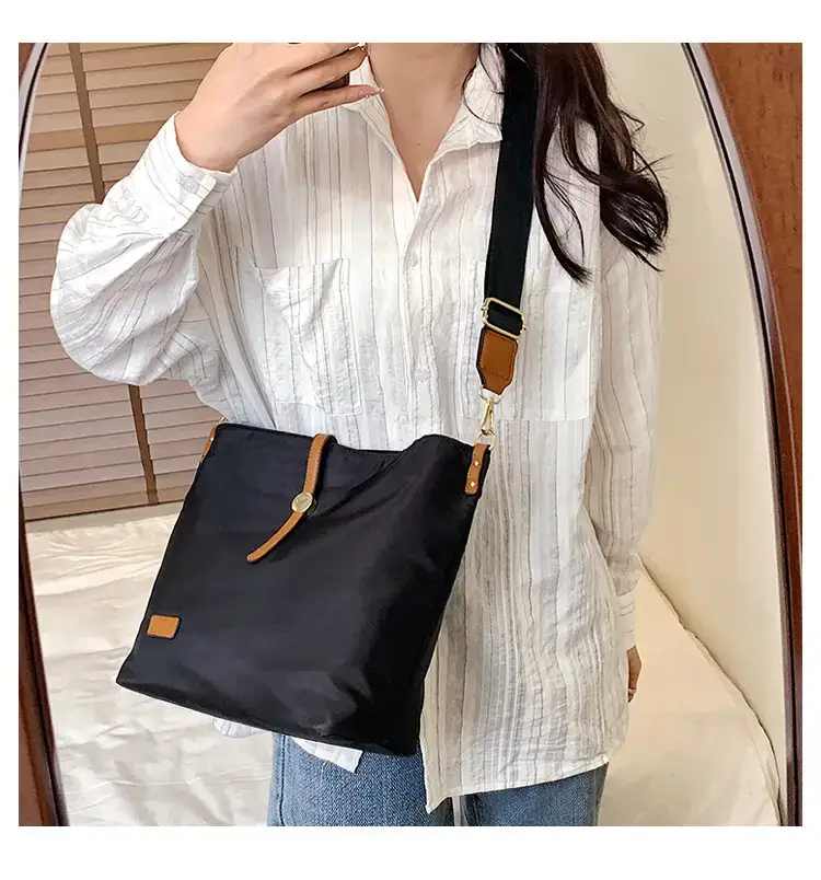 Korean Style Crossbody Bag Cream Nylon 2025 — feature 100