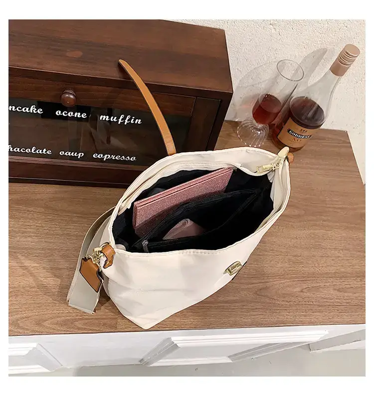 Korean Style Crossbody Bag Cream Nylon 2025 — feature 14