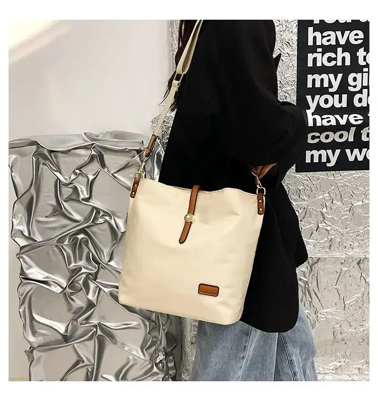 Korean Style Crossbody Bag Cream Nylon 2025 — feature 82
