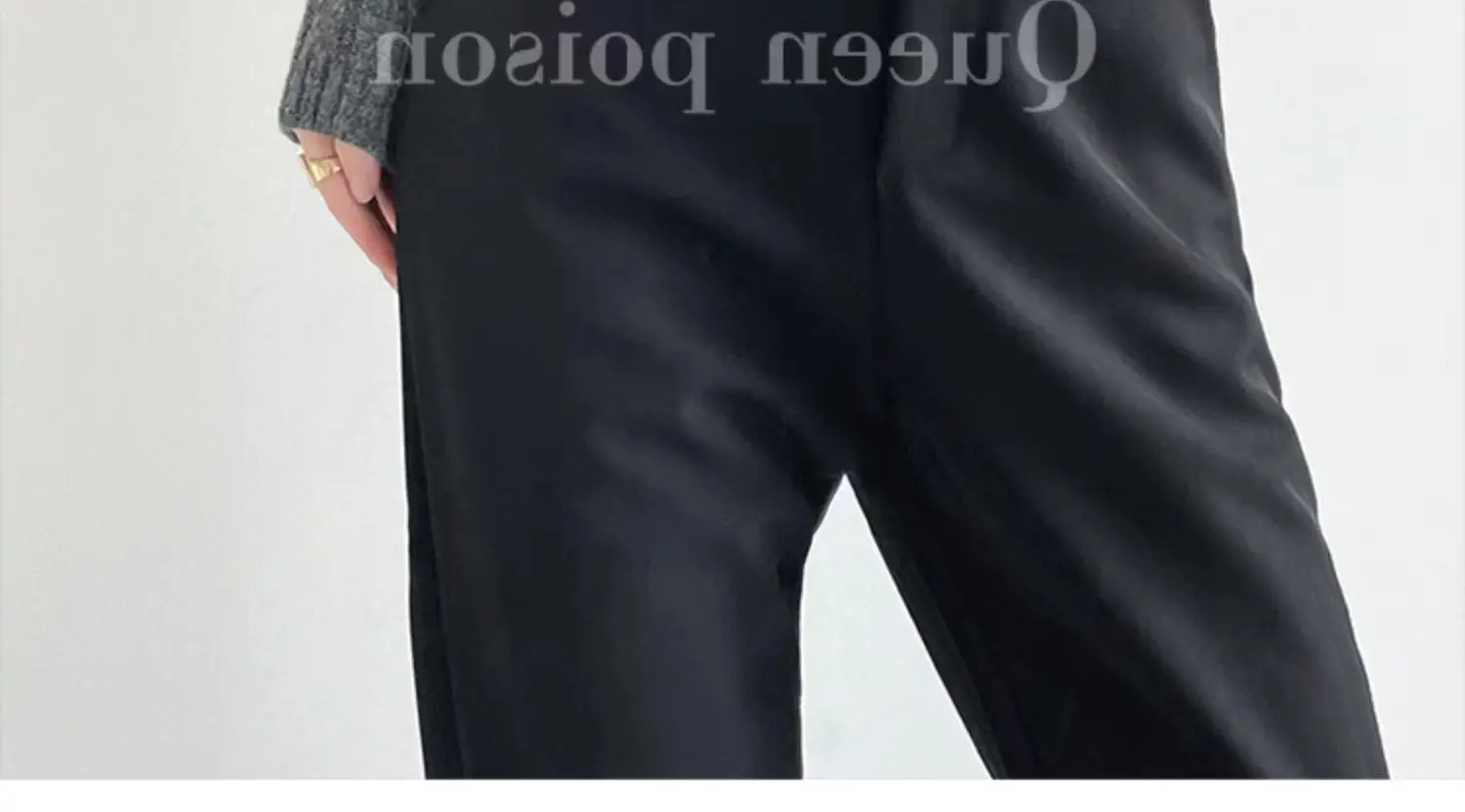 Women Brown High Waist Wide Leg Split Mop Pants Spring Summer 2022 — feature 11