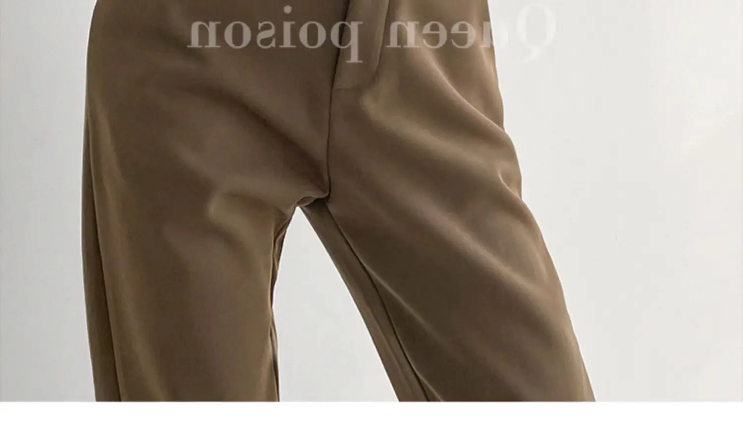 Women Brown High Waist Wide Leg Split Mop Pants Spring Summer 2022 — feature 3