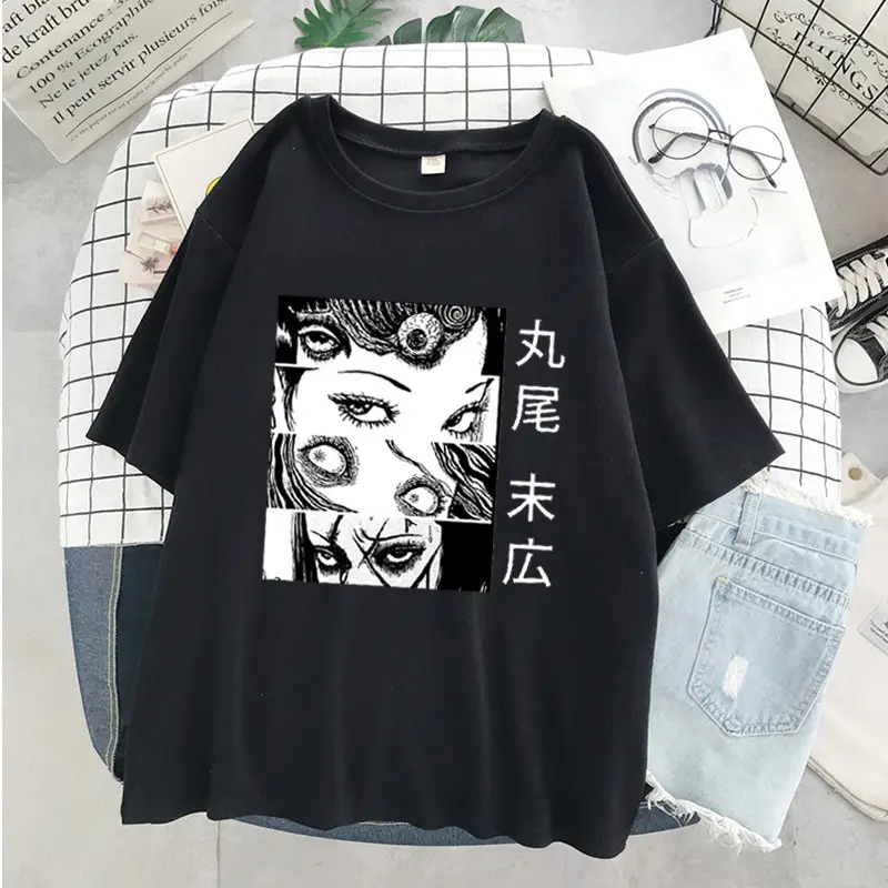 Women Punk Graphic T-Shirt Black Loose Summer Harajuku - Image 11