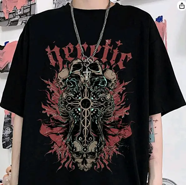 Women Punk Graphic T-Shirt Black Loose Summer Harajuku - Image 14