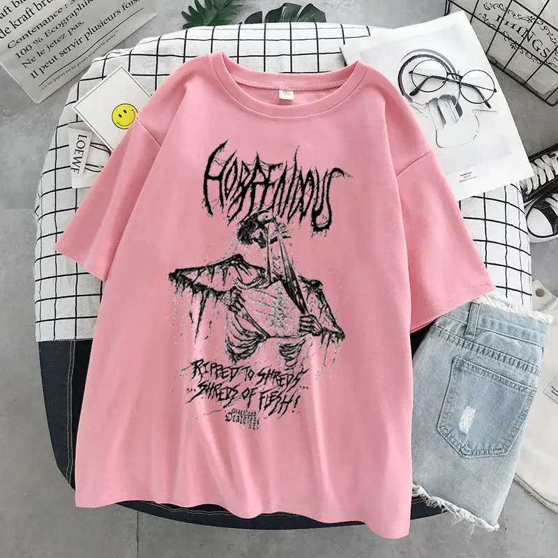 Women Punk Graphic T-Shirt Black Loose Summer Harajuku - Image 3